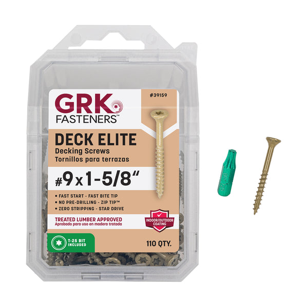 GRK 39159 #9 x 1-5/8 in. Deck Elite Screws 110-Count