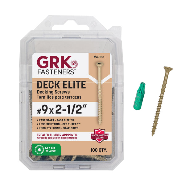 GRK 39212 #9 x 2-1/2 in. Deck Elite Screws 100-Count