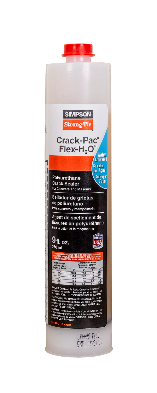 Simpson CPFH09 Crack-Pac Flex-H2O 9 oz. Polyurethane Crack Sealer Cartridge