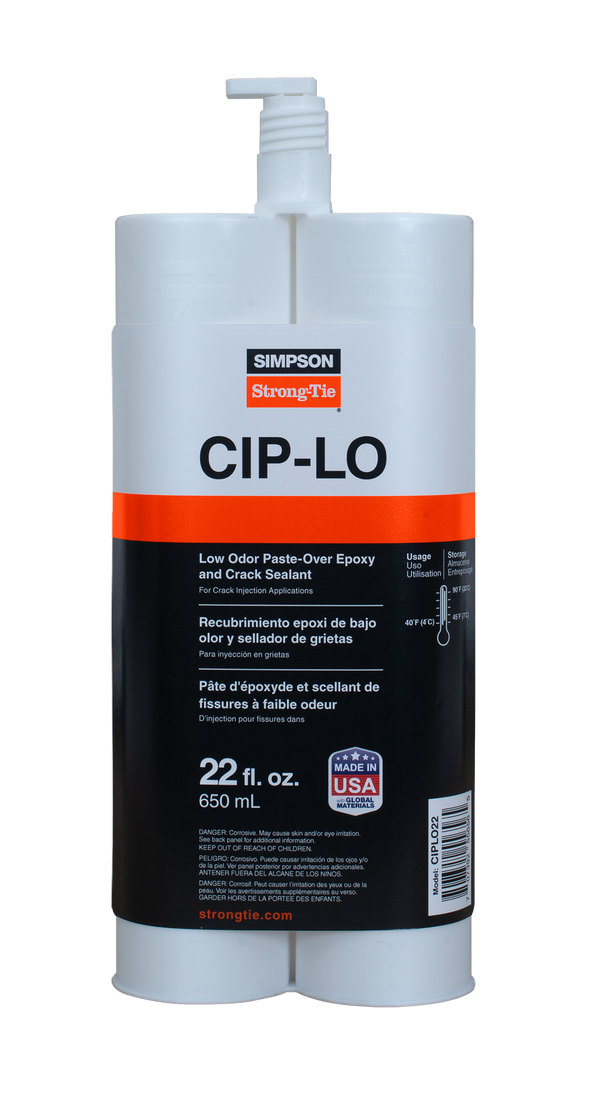Simpson CIPLO22 CIP-LO 22 oz. Low-Odor Paste-Over Epoxy and Crack Sealant with Nozzle
