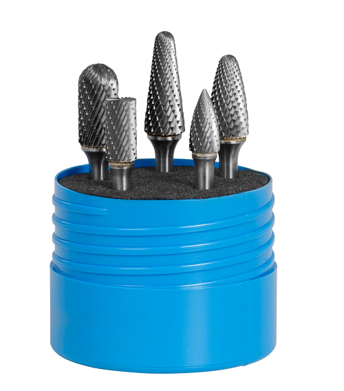 ATA SGSPRO 18262 Bur Set 5 Pc Carbide Double Cut Sizes SB5