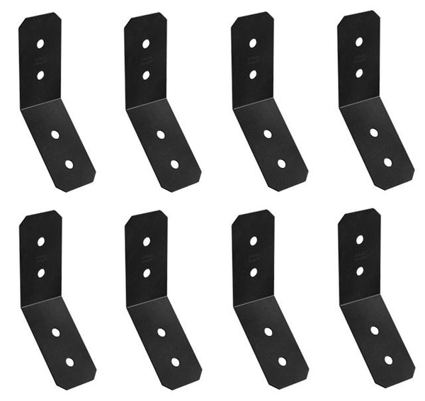 Simpson Strong-Tie APVKB45-4 Outdoor Accents® Avant Collection™ ZMAX®, Black Powder-Coated Knee Brace Connector for 4x, 8-Pack