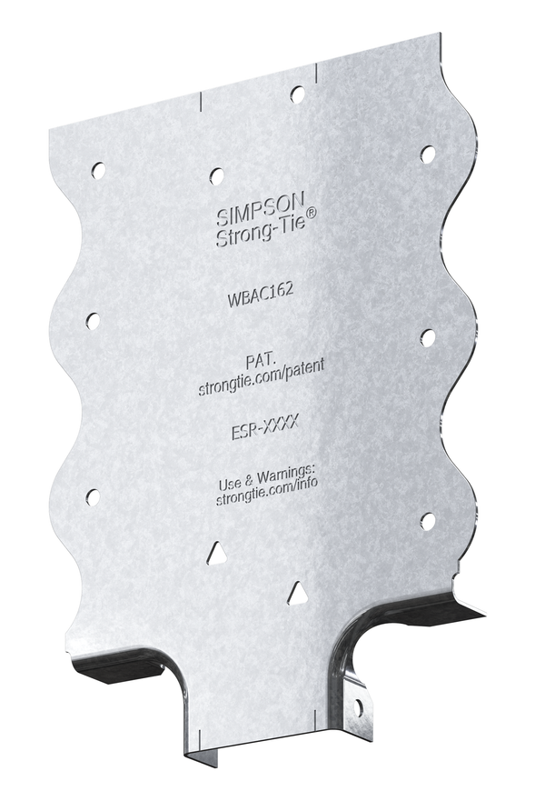 Simpson WBAC162-R50 WBAC Wood Backing Steel Connector for 1-1/4 in. to 1-5/8 in. Flange (50-Qty)