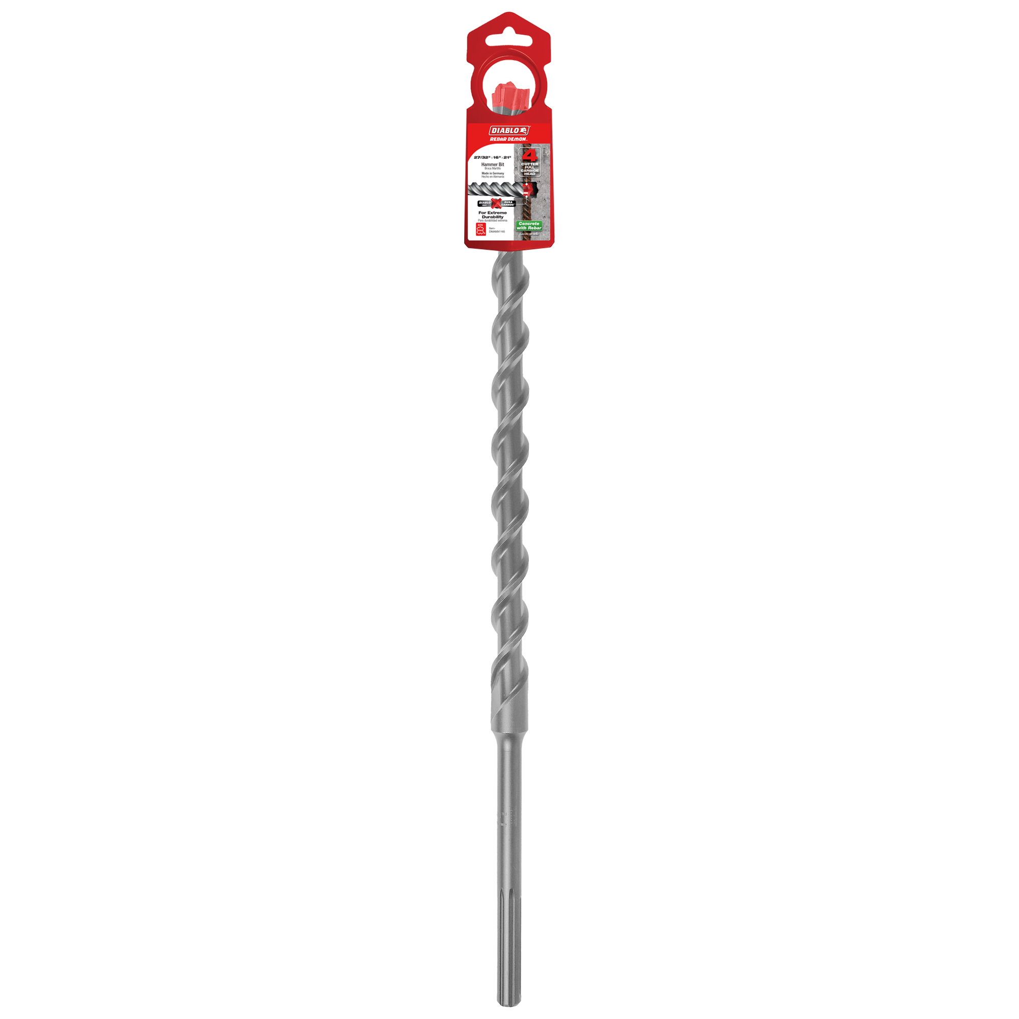 Rebar Demon 1 In. X 8 In. X 10 In. SDS-Plus 4-Cutter Full Carbide Head