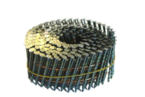 214X099SCS 2-1/4x099 15-Degree Wire Coil Bright Screw Shank Nails, 9,000/Box