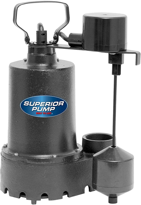 Superior Pump 92541 1/2 HP Cast Iron Sump Pump with Vertical Switch