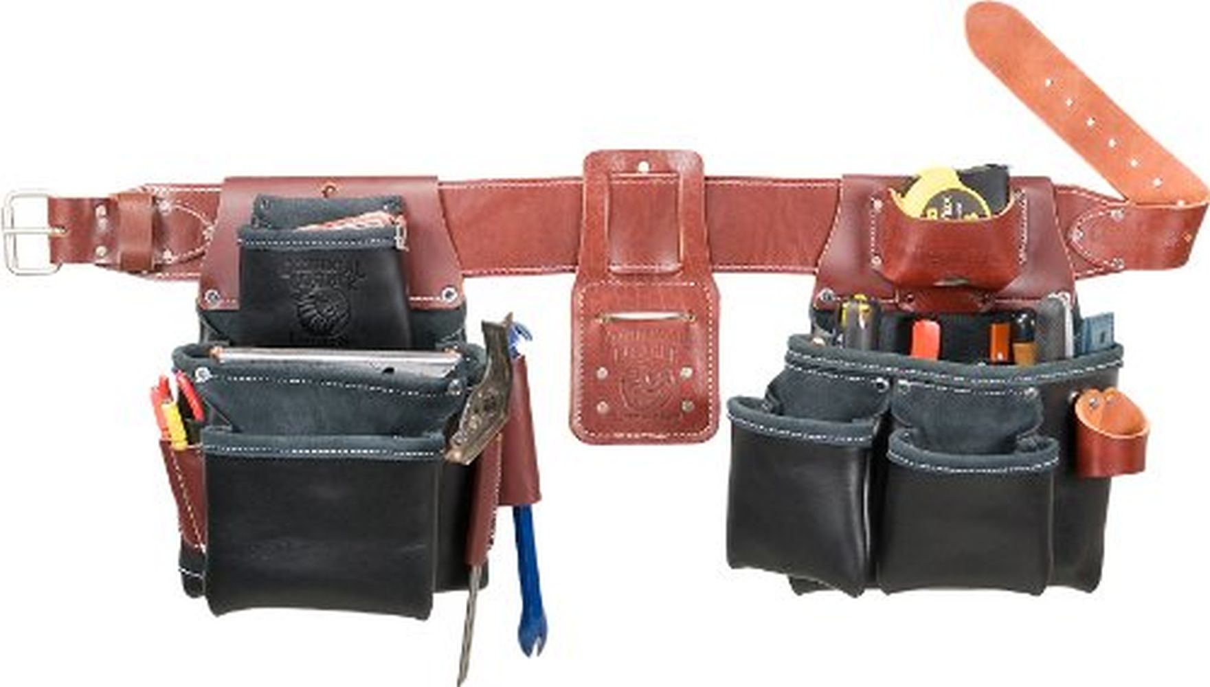Occidental Leather 5080DBLH M Pro Framer Tool Belt Set with Double Outer Bags, Left Hand, Medium - 1