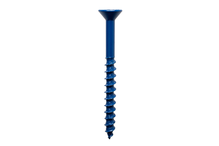 Simpson TNT25114TF Titen Turbo — 1/4 in. x 1-1/4 in. 6-Lobe Flat-Head Concrete and Masonry Screw, Blue 100-Qty