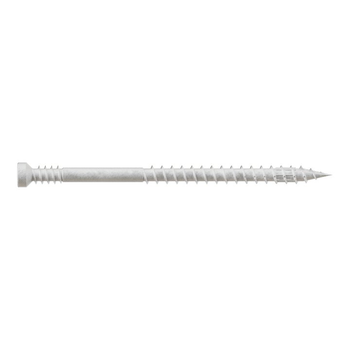 Simpson FT07212R100W Finish Trim Screw — #7 x 2-1/2 in. T10, Trim-Head, Quik Guard, White 100-Qty