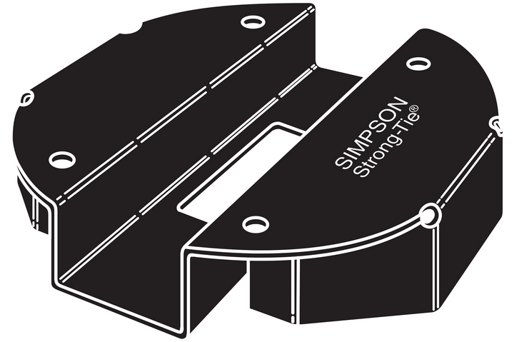 Simpson PBV6PC PBV 6-in. Black Powder-Coated Hidden Standoff Post Base for Viga Post