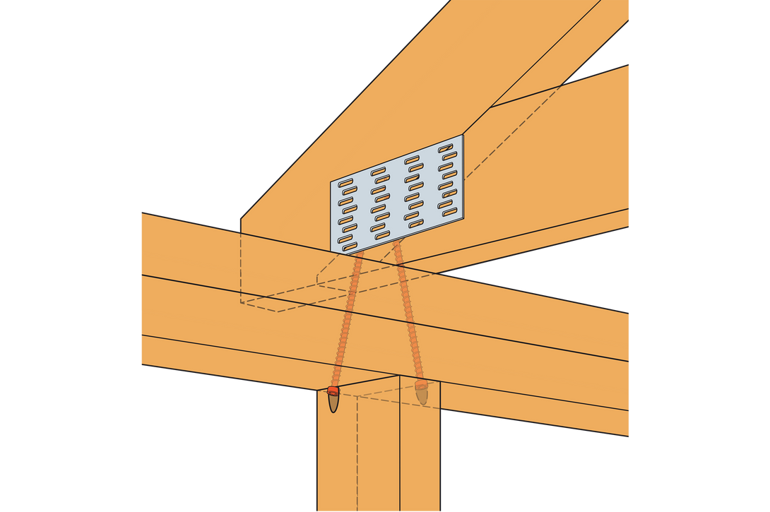 Simpson SDWC15600-KT Strong-Drive SDWC TRUSS Screw — .155 in. x 6 in. T30 Clear-Zinc Coat, Orange 50-Qty