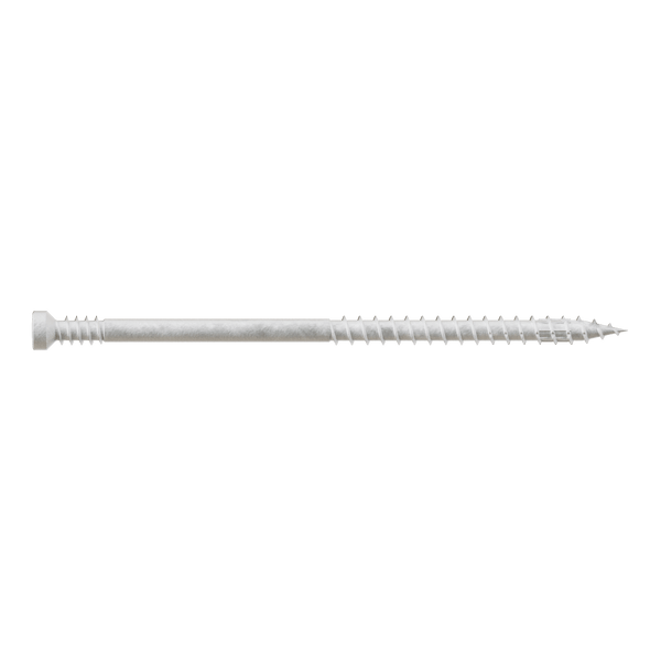 Simpson FT07300R100W Finish Trim Screw — #7 x 3 in. T10, Trim-Head, Quik Guard, White 100-Qty