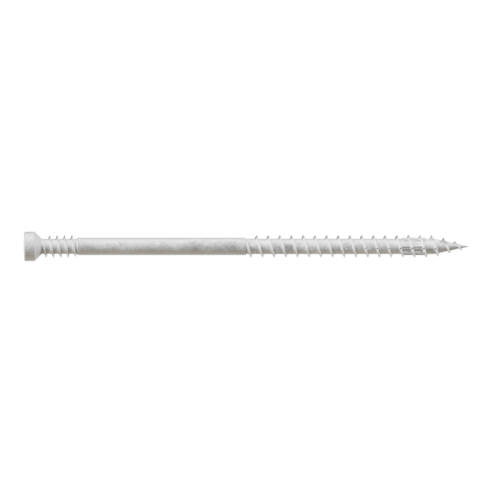 Simpson FT07300R100W Finish Trim Screw — #7 x 3 in. T10, Trim-Head, Quik Guard, White 100-Qty