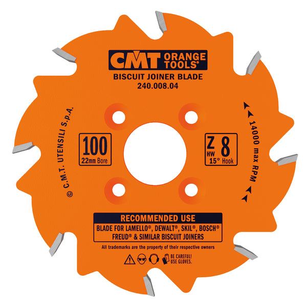 CMT Orange Tools 240.006.04 BISCUIT JOINER 4”x22mm  T=6