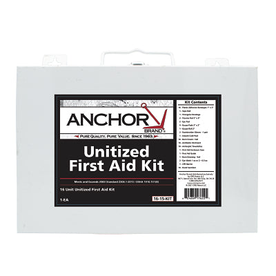 Anchor Brand 825U16-15-12M 16 Person First Aid Kit, ANSI, Unitized, Steel Case