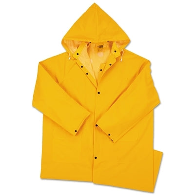 Anchor Brand 41485XL 48 in Raincoat with Detachable Hood, 0.35 mm, PVC over Polyester, Yellow, 5X-Large
