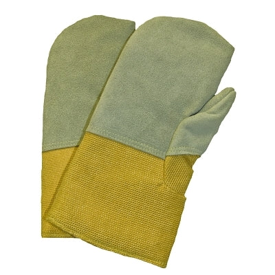 Anchor Brand FG38WL High Heat Gloves, Fiberglass; Full Leather Face/Wool, Yellow, Large