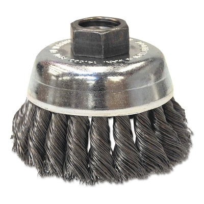 Anchor Brand 94201 Knot-Style Cup Brushes, 2 3/4 in Dia., 0.014 in Stainless Steel, 5/8 in - 11 Arbor
