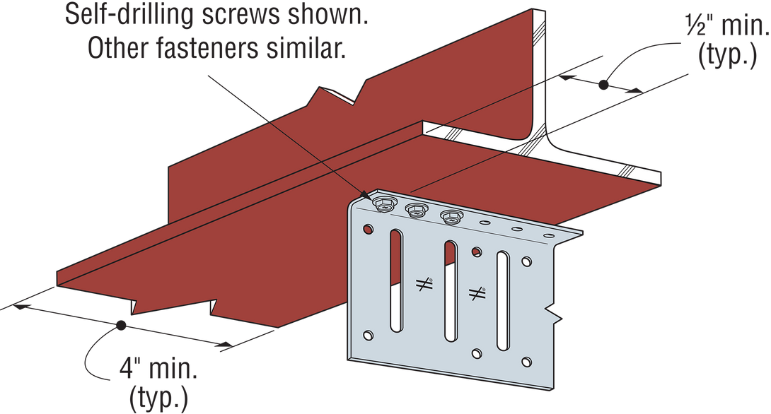 Simpson HYS15/68-KT25 HYS 15 in. 14-Gauge Bypass Hybrid Strut 25-Qty