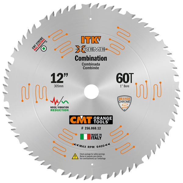 CMT Orange Tools 256.060.12 COMBINATION 12”x0.102”/0.071”x1’’   T=60 ATB+FLAT