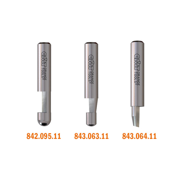 CMT Orange Tools 842.095.11 SOLID CARBIDE COMBINATION TRIMMER BIT D=1/4”x3/8” A=0° S=1/4”