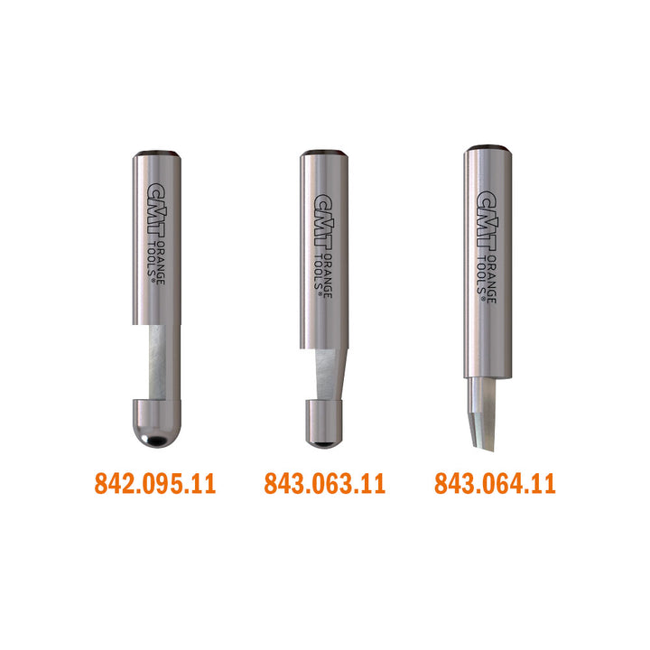 CMT Orange Tools 843.064.11 SOLID CARBIDE COMBINATION TRIMMER BIT D=1/4”x3/8” A=0°-10° S=1/4”