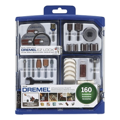 Dremel 71008 160 PC ACCESS KIT W/ PLASTIC STORAGE CASE