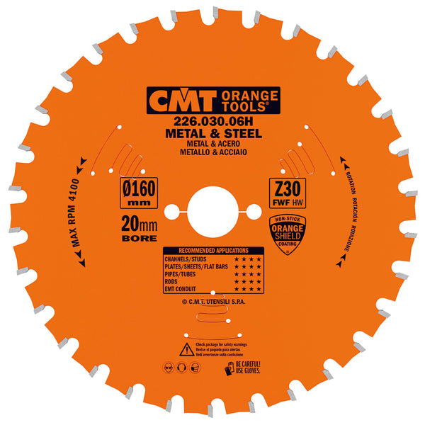 CMT Orange Tools 226.030.05 MEDIUM/THICK - METAL & STEEL 5-3/8’’x0.059’’/0.047”x10mm  T=30 FWF