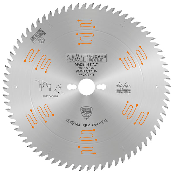 CMT Orange Tools 285.660.10M FINE FINISH 250x0.126”/0.087”x30mm  T=60 ATB