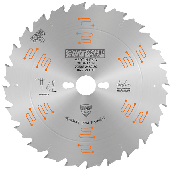 CMT Orange Tools 285.640.10M HEAVY-DUTY GENERAL PURPOSE 250x0.126”/0.087”x30mm T=40 ATB