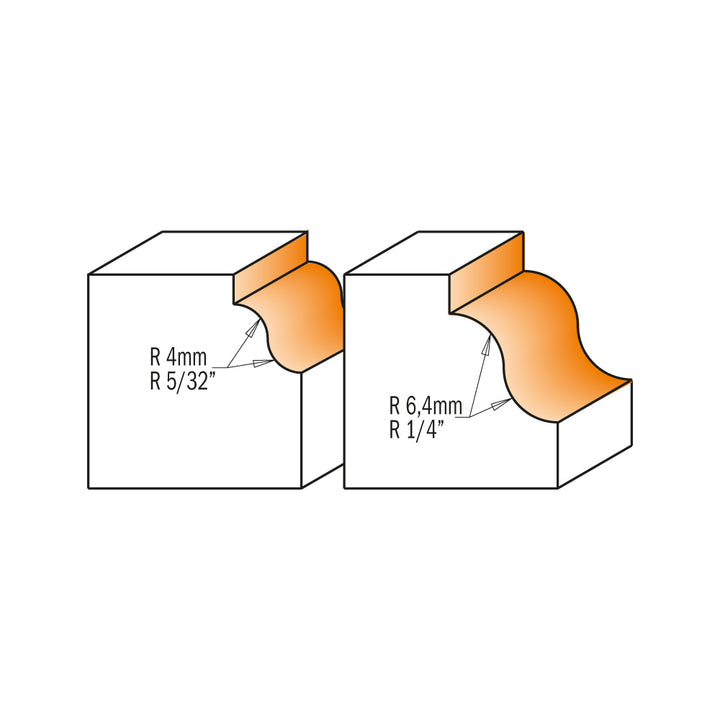 CMT Orange Tools 840.850.11 ROMAN OGEE BIT WITH BEARING D=1-1/2”x11/16” R=1/4” S=1/2”