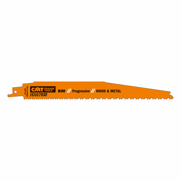 CMT Orange Tools JS5678XF-20 RECIPROCATING SAW BLADES for WOOD&METAL (BIM) 9”x 6-12TPI  (20-PCS.)