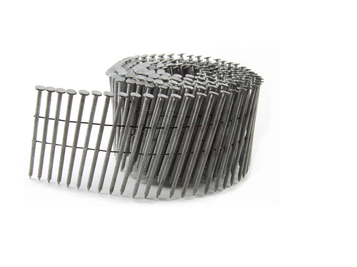 B&C Eagle 134X090HDRC 1-3/4" x .090 Round Head 15° Hot Dip Galvanized Ring Shank Wire Collated Coil Framing Nails 5,400 per box