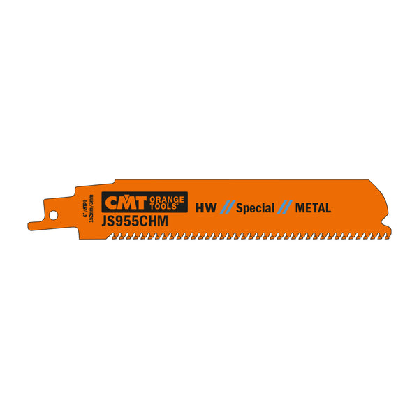 CMT Orange Tools JS955CHM-3 RECIPROCATING SAW BLADES for METAL (CARBIDE) 6”x 8TPI (3-PCS.)