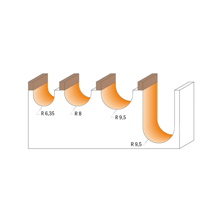 CMT Orange Tools 814.160.11B ROUND NOSE BIT WITH BEARING D=5/8 R=5/16” S=1/4”