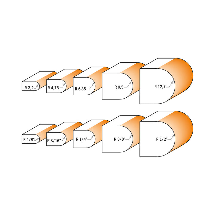 CMT Orange Tools 854.504.11 BEAD & BULL NOSE BIT D=1-1/8”x1” R=1/4” S=1/2”