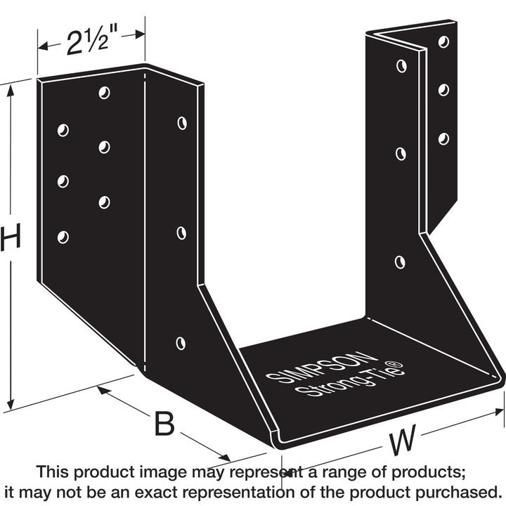 Simpson OHU46-SDS3 OHU Black Powder-Coated Ornamental Joist Hanger for 4x6 with Strong-Drive SDS Screws