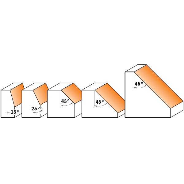 CMT Orange Tools 836.130.11 CHAMFER BIT WITH BEARING D=3/4”x7/16” A=15° S=1/4”