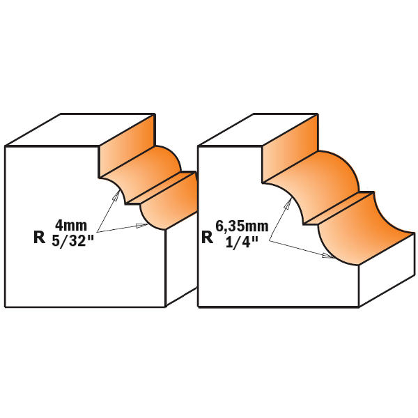 CMT Orange Tools 841.285.11 CLASSICAL OGEE BIT WITH BEARING D=1-5/16”x1/2” R=5/32” S=1/4”