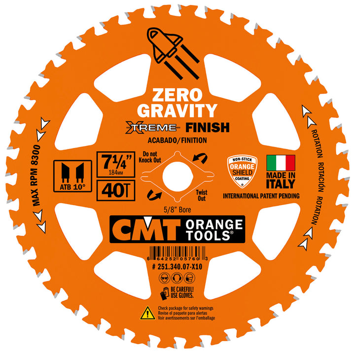 CMT Orange Tool 251.340.07-X10 FINISH ZERO GRAVITY 7-1/4”x5/8”