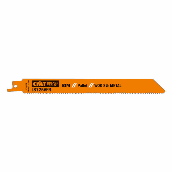 CMT Orange Tools JS725VFR-20 RECIPROCATING SAW BLADES for WOOD&METAL (BIM) 8”x 8-12TPI  (20-PCS.)