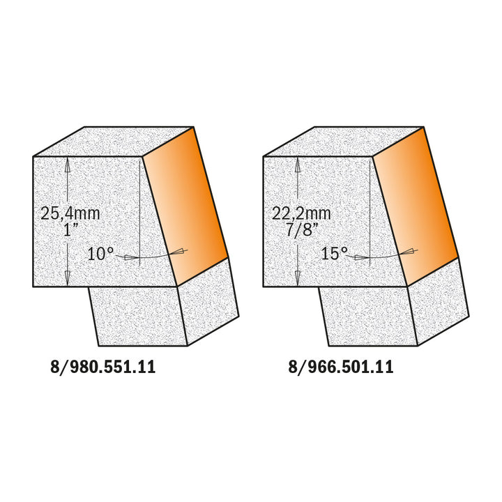 CMT Orange Tools 866.501.11 SOLID SURFACE - BEVEL BOWL BIT D=1-1/4”x7/8” A=15° S=1/2”