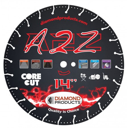 Diamond Products 21571 14" x .125 x 1" A2Z Vacuum Bonded High Speed Diamond Blade