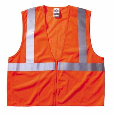 Ergodyne 21045 ECONOMY VEST CLASS II MESH ZIPPER ORANGE L/XL