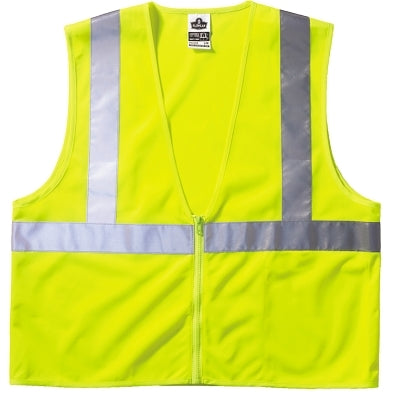 Ergodyne 21055 ECONOMY VEST CLASS II MESH ZIPPER LIME  L/XL