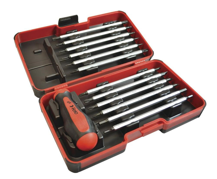 Felo 0715732094 Black Oxide Slotted, Phillips, Pozidrive, Hex Screwdriver Set, 13 Piece Set