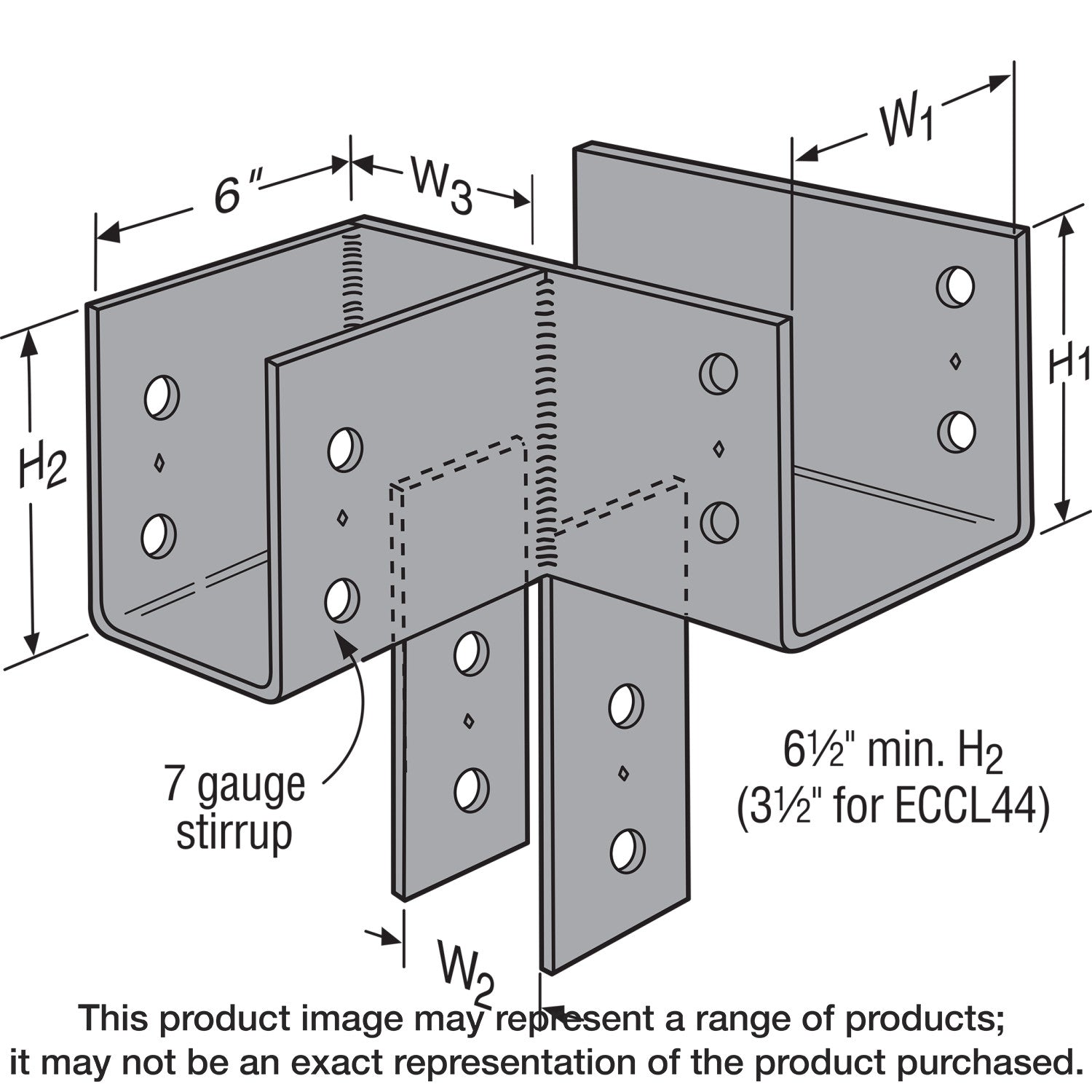 Column End Simpson ECCLL444 ECCLL L-Shape End Column Cap for 4x Beams, 4x Post, S ...