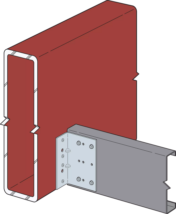 Simpson FC32-5/97-R25 FC 2 in. x 3-1/2 in. x 5 in. 12-Gauge Bypass Framing Fixed-Clip Connector Qty-25