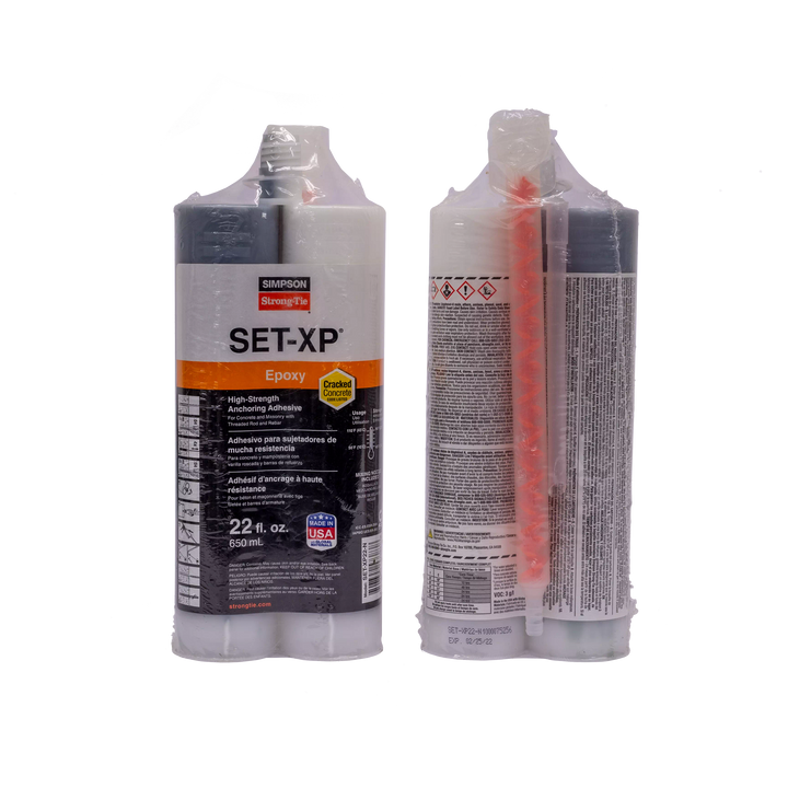 Simpson SET-XP22-N SET-XP 22-oz. High-Strength Epoxy Adhesive Cartridge w/ 1 Nozzle and Extension