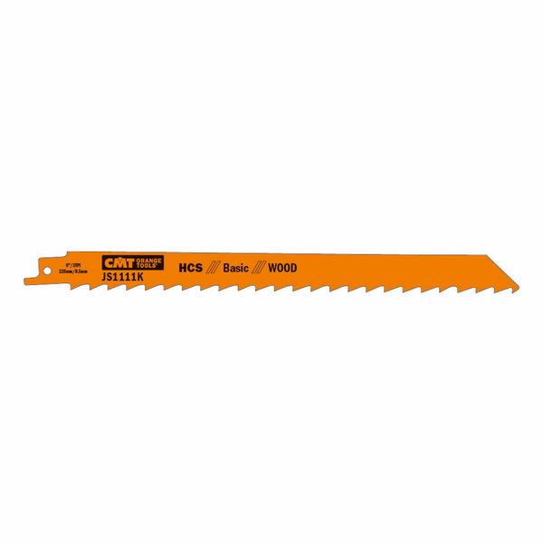 CMT Orange Tools JS1111K-5 RECIPROCATING SAW BLADES for WOOD (HCS) 9”x 3TPI  (5-PCS.)